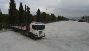 nuevo aparcamiento para camiones en la AP-7, Pla Santiga, Barcelona