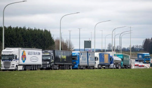 Los transportistas belgas se movilizan contra el peaje en sus autopistas