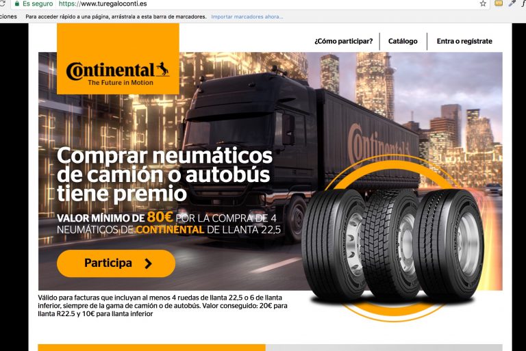 Continental regala Tarjetas Visa por la compra de neumáticos de camión