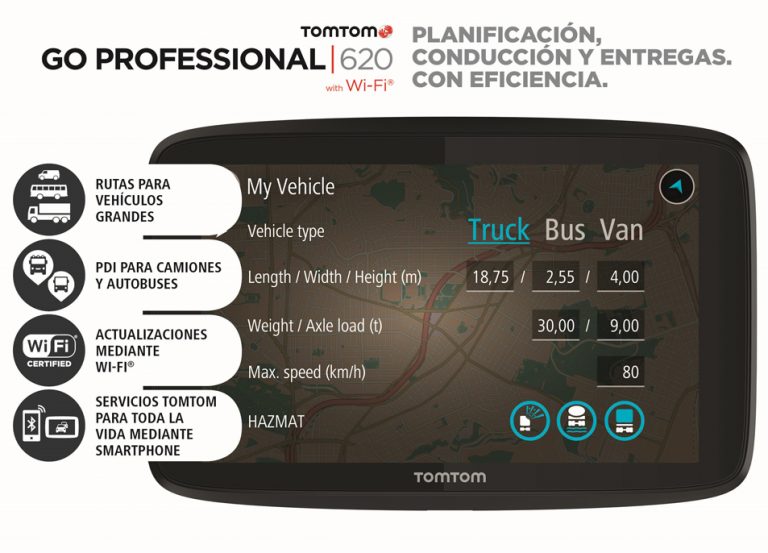 TomTom GO PROFESSIONAL para conductores de camión y furgoneta
