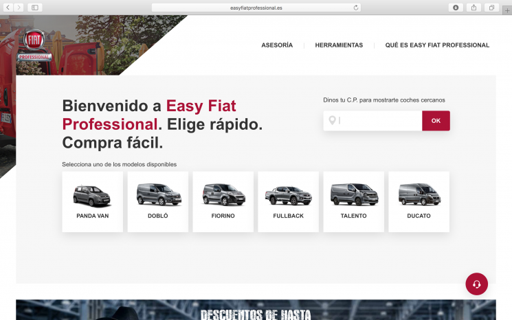 Fiat Professional pone en marcha la web easyfiatprofessional.es para la compra sencilla y rápida de vehículos comerciales.