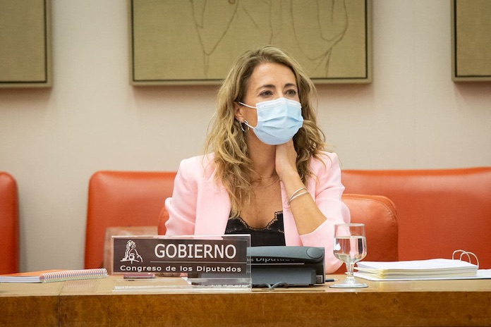 Raquel Sánchez, Ministra de Transportes, en una comparecencia en el Congreso de los Diputados.