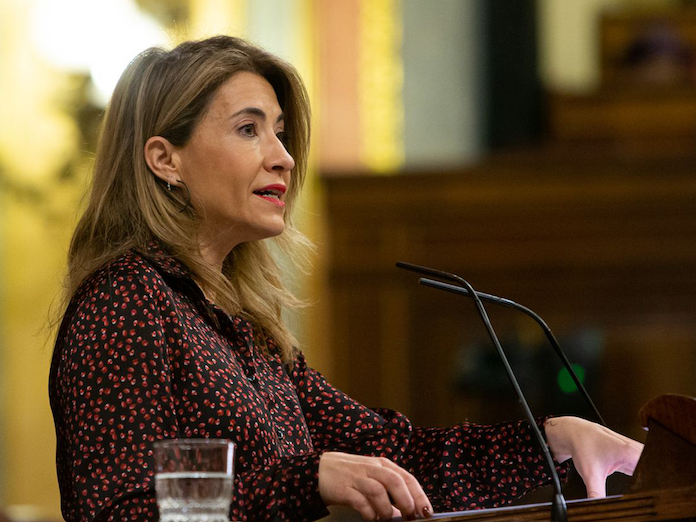 Raquel Sánchez en el Congreso de los Diputados para pedir la convalidación del real decreto 3/2022 de medidas para el transporte de mercancías por carretera.