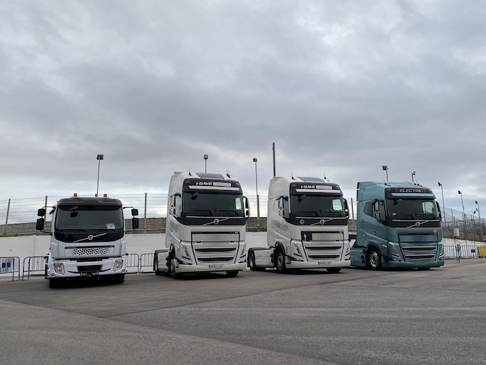 Gama eléctrica de Volvo Trucks en El Jarama, noviembre 2022.