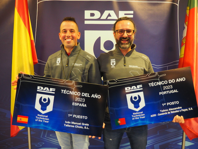 Los ganadores por España y Portugal del concurso Técnico del Año 2023 de DAF.