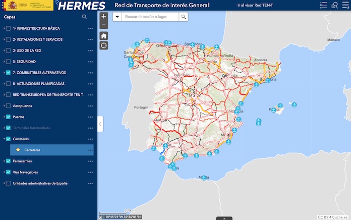 El Ministerio de Transporte lanza una plataforma denominada HERMES que engloba toda la información de interés relativa a las infraestructuras de transporte